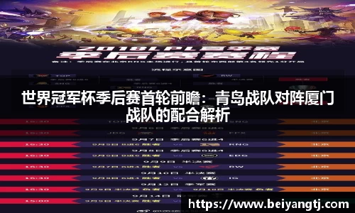 世界冠军杯季后赛首轮前瞻：青岛战队对阵厦门战队的配合解析